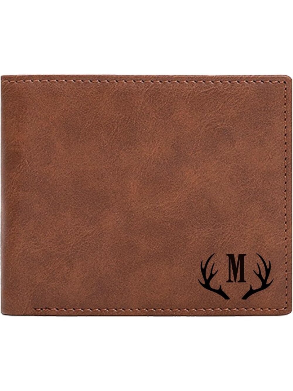 Personalized Engraved Leather Wallet for Men | Unique Birthday Gift, Initial M